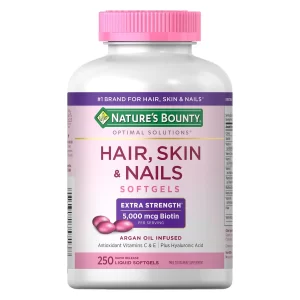 ature's Bounty Hair Skin Nails, Biotina 5000 mcg, vitaminas para cabello, suplemento para piel, vitaminas para uñas, biotina importada USA, Nature's Bounty Colombia, Hair Skin and Nails Softgels, vitaminas cabello piel uñas, suplemento importado Estados Unidos.